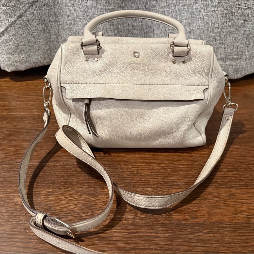 Kate Spade Hadlen Grant Park Crossbody Pebbled Leather - Light Stone